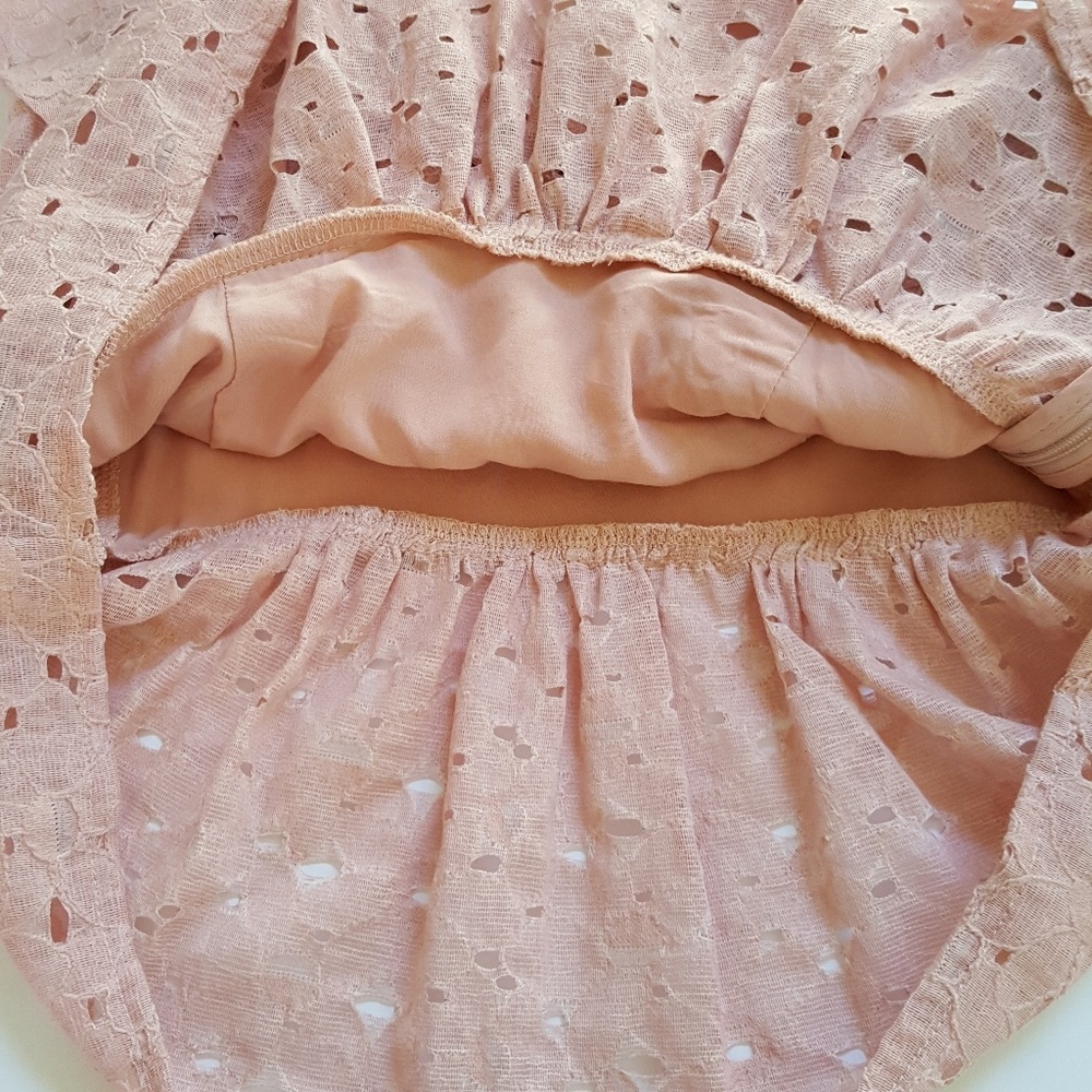 NWT J.O.A. Blush Pink Lace One-shoulder Top S - Picture 6 of 8